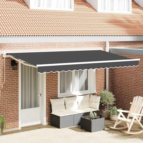Gecheer Toldo Retráctil Moderno de Aluminio y Tela, Control Manual o Remoto, Diseño Semi-Cassette, 350x200x165 cm Modelo LYKZJ-3329649ES
