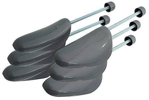 Incutex set da 3 paia di tendiscarpe taglia variabile 38-44, forme scarpe in plastica, grigio
