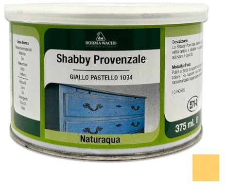 BORMA WACHS Shabby Chic Möbel Kreidefarbe matt Landhaus Stil Vintage Look 375ml (PASTELLGELB 1034)
