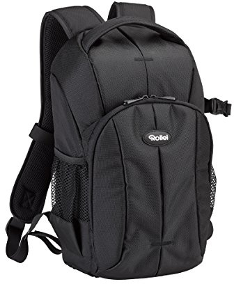 Rollei Outdoor Fotorucksack 10 L - Rucksack mit praktischen Fächern inkl. Regenschutz schwarz