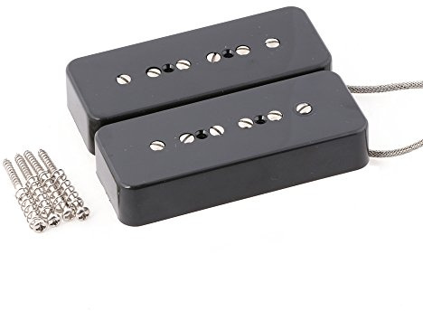 LYWS Alnico Humbucker-Tonabnehmer für LP P90 E-Gitarre, Schwarz, 2 Stück