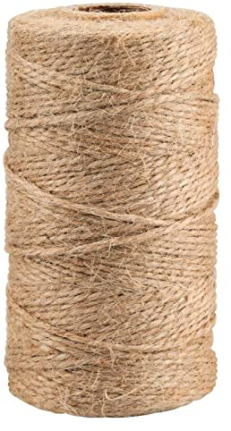 jijAcraft Spago di Iuta Corda Juta Sottile 1,5mm * 100 Metri, Spago per Decorazioni, Giardinaggio, Confezioni Regalo Artigianato