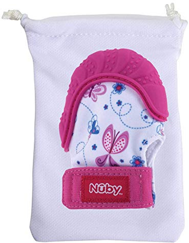 Nuby ID6804PINK Beißhandschuh Happy Hands - 3M+, Rosa