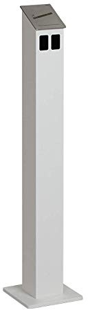 Hiska Standascher Alu, Weiss, Quadratisch, Freistehend, Rostfrei, Pulverbeschichtet