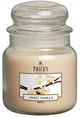 Price's Candles - Candela in Giara Media Sweet Vanilla - Durata Fino a 90 ore di Combustione