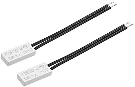 sourcing map 2 Stk. Temperaturschalter 130℃ N.C 5A Thermoschalter | Normalerweise geschlossener, Thermostat, Bimetall Temperaturregler Schalterregler