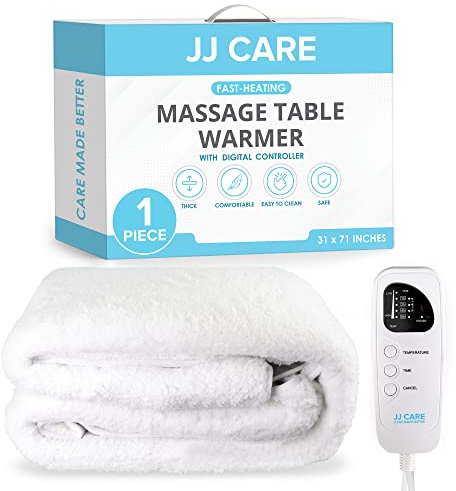 JJ CARE Massage Table Warmer 31x71, Digital 5 Heat Control Massage Bed Warmer Fleece Pad w/Detachable 12 FT Cord, Table Warmer Massage Therapy w/Overheat Protection, Massage Table Heating Pad