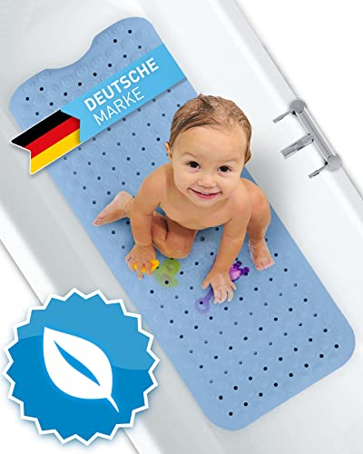 FLIPLINE Badewannenmatte rutschfest Natura Hautsensitiv [100x40 cm] - Aus TPE - KEIN PVC! - Badematte rutschfest BPA frei maschinenwaschbar - für Kinder und Babys - Antirutschmatte Badewanne