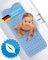 FLIPLINE - Tappetino per vasca da bagno Natura sensibile alla pelle, 100% senza BPA [100 x 40 cm] – non PVC – Tappetino antiscivolo per bambini e neonati