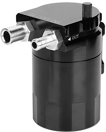 Qiilu Oil Catch Can, Kit universel de récupérateur d'huile 300ML Réservoir Réservoir Moteur Noir Polonais Alliage D'aluminium Baffled Noir