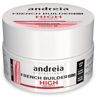 Andreia - Professional - Constructor, 2 en 1, bifásico, alta viscosidad, para lámpara LED y UV, manicura francesa, base de color rosa, 22 g