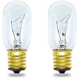 Lumenivo 2 Pack 130V 40W Dimmable E17 Base Microwave Bulb - Replaces 125V 40W Bulbs & Cooktop Light Bulb - LED, Warm White, 370 Lumens, 2.5 x 1