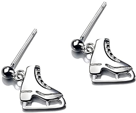 GRGFG Tropfen Ohrringe Für Frauen, 925 Silber Zarte Einzigartige Schlittschuhe Baumeln Haken Piercing Ohrringe Hypoallergen Ring Kreis Schmuck Ohrringe Für Mädchen Party Hochzeit