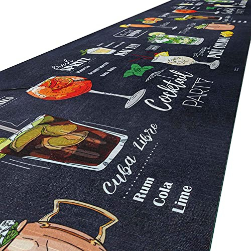 ANRO Küchenteppich Küchenläufer Teppich Läufer Küche waschbar rutschfest Pub Abwaschbar 280 x 52cm
