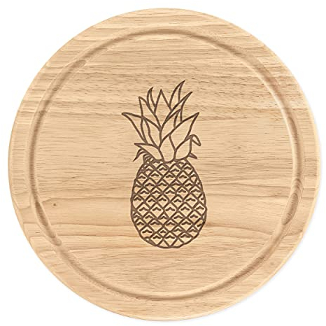 Ananas trä skärande ostbräda rund 25 cm