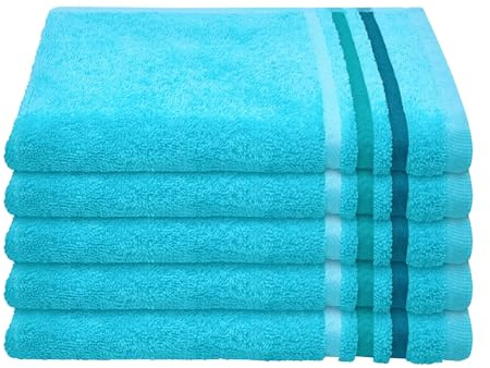 Schiesser Gästetuchset Skyline Color - 5-teilig - 30 x 50 cm - Türkis