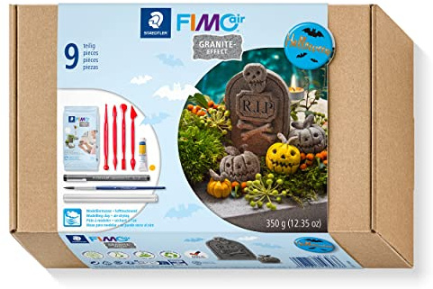 STAEDTLER FIMO air 81 Halloween Set – 350 g, Granit-Effekt