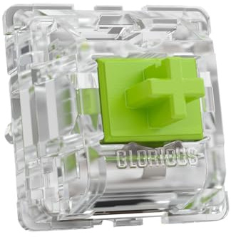 GLORIOUS Raptor Switches Mécaniques À Cliquetis (36 Pièces Lubed) | Force Activation 55g, Rebond Tactile Clic Audible, Design 5 Broches Transparents Compatibles Rétroéclairage RGB MX, Précis