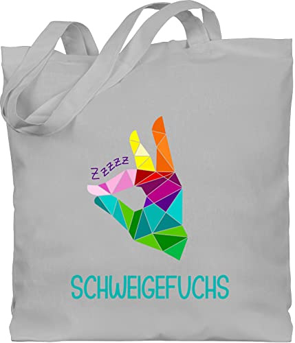 Shirtracer Baumwolltasche - Lehrer - Taschen - Schweigefuchs Flüsterfuchs - Unisize - Hellgrau - geschenke für lehrerinnen tasche lehrer-tasche teacher fuchs stoffbeutel geschenk beutel lehrerin