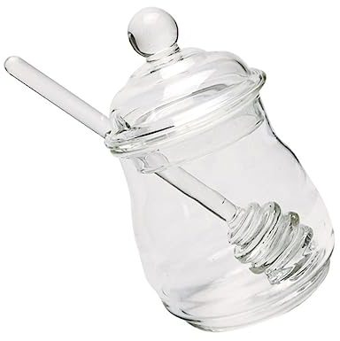 Yardwe Glas Honigglas Honigkanister Mit Schöpflöffel 280ml Transparent Lebensmittelaufbewahrung Küche