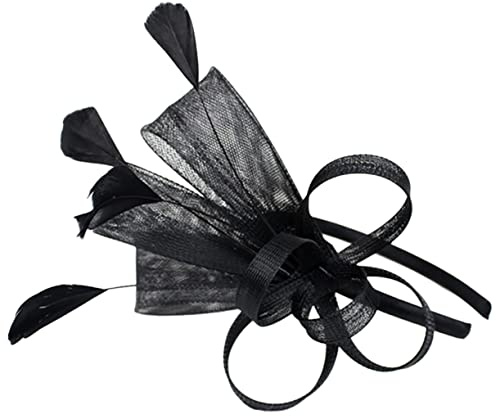 Abaodam Cappelli Fascinator da Donna Piume Finte Cappello da Tea Party Elegante Copricapo Anni per Donne Accessorio per Acconciature Formali