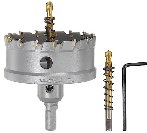 sourcing map Scie cloche en carbure TCT 75 mm de diamètre pour acier inoxydable, métal, alliage d'aluminium, cuivre, laiton, plastique, avec embout central supplémentaire