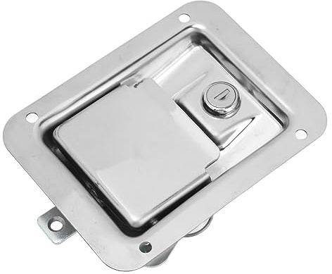Truck Tool Box Latch, Flush Mount Locking Paddle Latch with 2 Keys for Trailer, Truck, Camper, Electric Cabinet, 5.5 X 4.3in External Size
