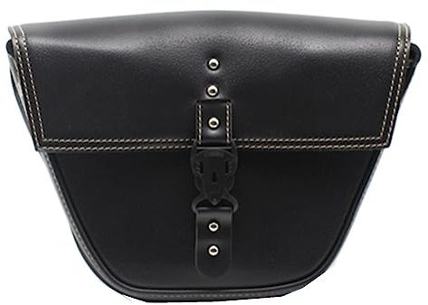 VKEID Motorrad Werkzeugtasche Einfarbige Motorrad-PU-Ledertaschen, Vintage-Schwarz, multifunktional, einfach, ungefähre Autotasche