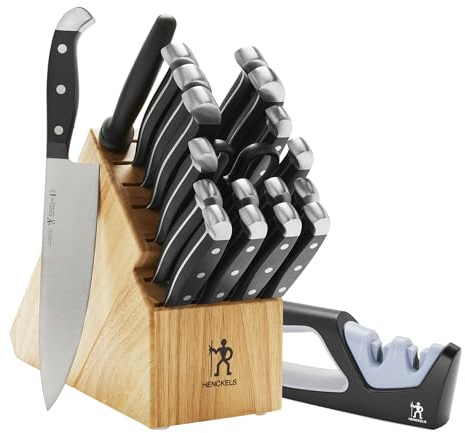HENCKELS Statement Razor-Sharp 20-Piece Knife Set with Block, With Bonus Sharpener, German Engineered Informed by 100+ Years of Mastery