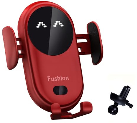 2025 Gumaxx Phone Holder, Handyhalterung Auto mit Ladefunktion, 360° Drehbar Handyhalterung, Schnell Aufladende Kabelloses Autoladegerät, Wireless Car Charger, Handyhalter für Auto Lüftung (Rot)