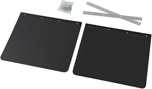 Coppia Paraspruzzi Camion Furgoni in PVC Nero Neutro Universale 62 x 40 completo di aste e bulloni fisaggio