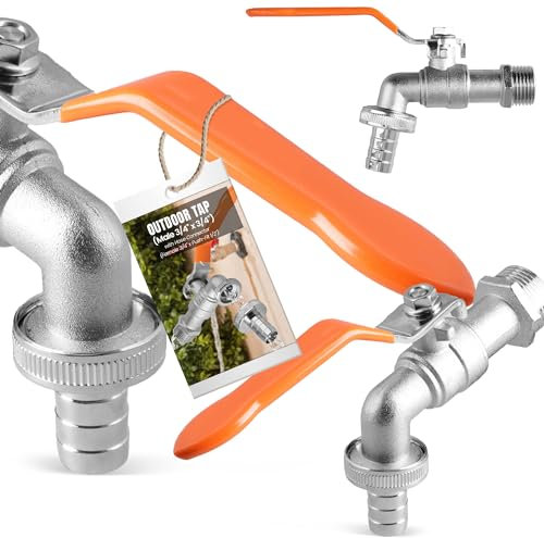 Wasserhahn Garten Kugelnhahn 3/4 x 3/4 AG Schlauchanschluss 3/4 IG x 1/2 | Kugelauslaufhahn Auslaufventil Gartenhahn Außenwasserhahn mit Schlauchkupplung Auslaufhahn Zapfhahn