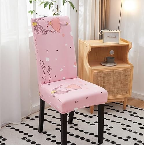 Stuhlhussen 2er Set Rosa Prinzessin Stretch Stuhlhussen Kaufen, Abnehmbarer Waschbarer Stühle Schutz Dekoration Stuhlbezug Für Haus, Küche, Hotel, Esszimmerstühle,Stuhlhussen Schwingstühle
