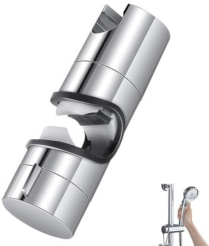 JCUGSBS 360° Support de Douche - à Main Réglable, Support de Pommeau de Douche à Circonférence 19-25mm, ABS Chromé pour Salle de Bain