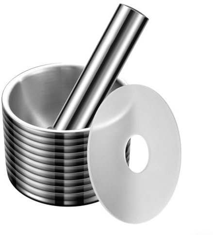 Hasaller Pilulier Mortier et pilon en acier inoxydable 304 Broyeur à pilules Herbes Épices Moulin à pilules Broyeur de cuisine Broyeur de nourriture Pilon Pilon Médicament