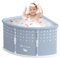 gihusrzx Fan-shaped Foldable Bathtub, Portable Ergonomically Designed Bathtub for Adult, Large Collapsible Tub, Freestanding Surround Collapsible Tub, Effortless Folding Corner Bathtub Grey