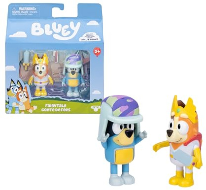 Bluey Pack 2 Figuras Fairtale, Figuras Articuladas Amigos Preparados para IR de Aventuras, Muñecos de la Serie Infantil, Juguetes Exclusivos, Famosa (BLY91310)
