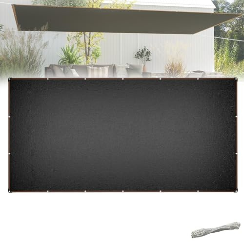 YRHome Sonnensegel 3x6m Rechteckig UV-Schutz 95% Winddurchlässig Robust für Garten Terrasse Balkon aus reißfestem HDPE mit 12m Seilen Anthrazit