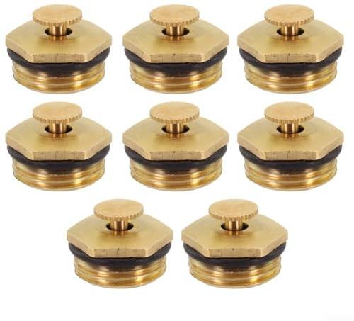 Aspersor de riego de latón para jardín, 1/2 pulgada G1/2 cabezal de rociador pequeño de latón con boquilla ajustable de 360 grados para refrigeración de techo, industria agrícola (8 piezas)