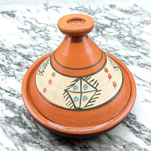 Tajine XL 35 cm en terre cuite peinte à la main - Casserole traditionnelle marocaine/tunisienne + Ebook gratuit 3107251043