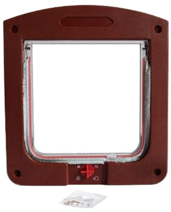 Gattaiola 24x22cm | Porta Per Gatti Porta Gatto Resistente Alle Intemperie Con Serratura A 4 Vie Passaggio Per Animali Domestici Gattini Cuccioli PP Porte Esterne Porte D'Ingresso Garage Cantina