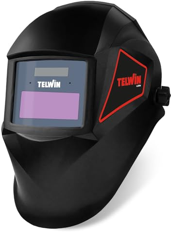 Telwin Lion Schweißhelm für MMA/MIG-MAG/WIG-Schweißen, semiprofessioneller Schutz und für Heimwerker, automatische Verdunkelung, 11 DIN.