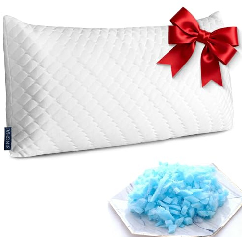 SINGHAI Kopfkissen 40x80 cm, Memory Foam Kissen - Gefülltes Schlafkissen, Höhenverstellbares Kopfkissen mit Reißverschluss, Abnehmbarer/Waschbarer Kopfkissenbezug