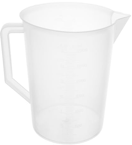 DECORNIJIA Misurino Per Olio Trasparente 3000 Ml in Plastica Resistente Manico Ergonomico, Tazza Graduata Per Misurazione Precisa in Officina Meccanica e Settore Riparazioni Auto
