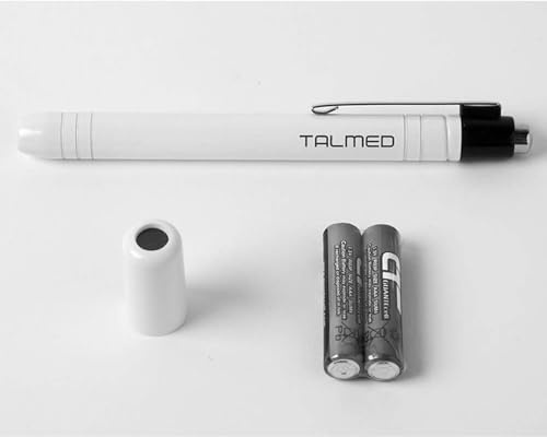 Linterna Médica LED TALMED para Exploración Clínica con Filtro Azul – Luz Blanca Alta Intensidad – Diagnóstico Pupilar, ORL y Neurológico – Con Clip de Bolsillo – Incluye Pilas