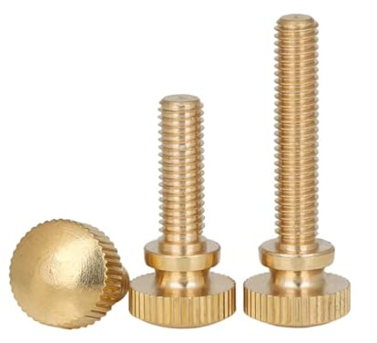Foyoram M3 M4 M5 Rändelschrauben Höhe Form Messing 10 Stück (M4 x 16 mm)