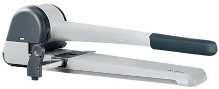 Leitz Superlocher für 250 Blatt, Großer leistungsstarker Locher für müheloses Lochen im Büro, Aus Aluminiumdruckguss, recycelte Kunststoffteile, 100% recycelbar, Mit Anschlagschiene, Weiß, 51820084