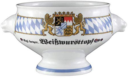 Seltmann Weiden 001.455693 Löwenkopfterrine ohne Deckel 1,0 L, 19.6 x 15.7 x 10.8 cm, Blau/Weiß/Gelb/Rot
