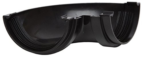 RM303B Black Polypipe Mini Gutter 90 Degree Angle Bend Half Round for shed, Conservatory, Porch etc Mini guttering 75mm - NOT Standard House Size - Smaller