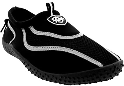 Herren Toggle Surf Aqua Beach Wassersocken Sport Yoga Schwimmen Pool Wassertrainer Schuhe, schwarz grau, 45 EU